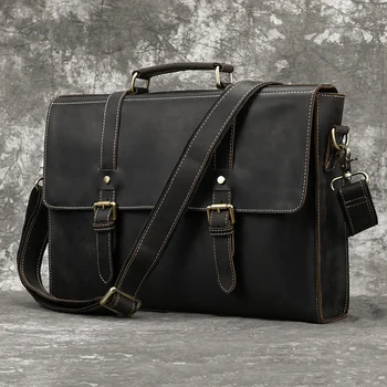 Newsbirds Кожаные сумки-мессенджеры для 15,6-дюймового ноутбука, портфель, сумка через плечо, мужские сумки-тоут из коровьей кожи, роскошные сумки