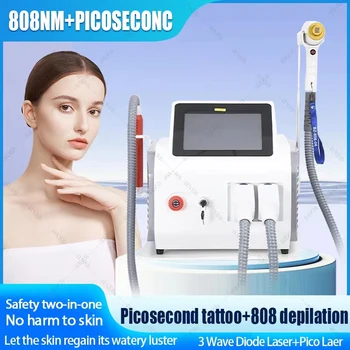 2023 новый двух-в-одном 808нм + пикосекундный лазер для удаления татуировок hair machian