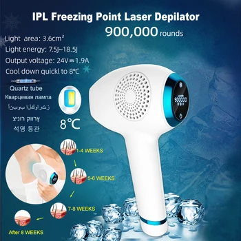 Ледяной лазерный Эпилятор для удаления волос с большой Энергией, Постоянный домашний Эпилятор 900000 Вспышек, средство для удаления волос на всем теле для мужчин и женщин