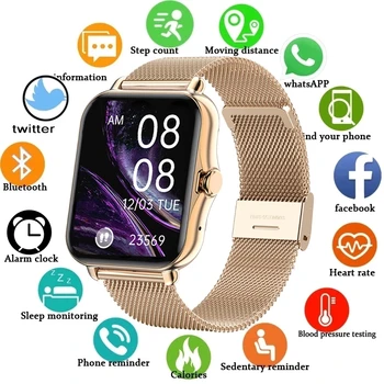 LIGE 2021 Новые Смарт-часы с цветным экраном, женские мужские смарт-часы с полным сенсорным экраном, фитнес-трекер, умные часы с измерением артериального давления, женские смарт-часы + коробка