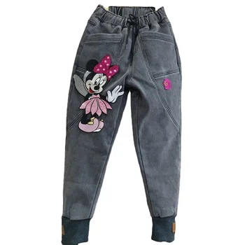 Брюки Disney с Микки Маусом, Винтажные джинсы с высокой талией, Женские джинсы для подруг, Джинсы для мам полной длины, Ковбойские джинсовые брюки