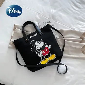 Новая Женская сумка Disney Mickey's, Роскошная Брендовая Женская сумка-мессенджер на одно плечо, Холщовая студенческая сумка Большой емкости