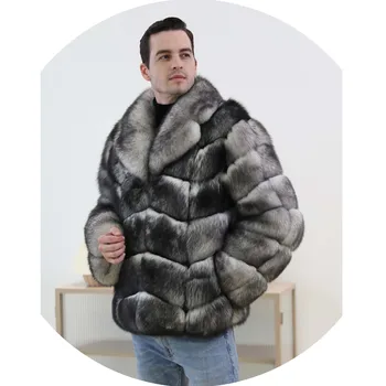 Новейший дизайн, пальто из натурального лисьего меха, меховая куртка длиной до талии, зимнее теплое пальто