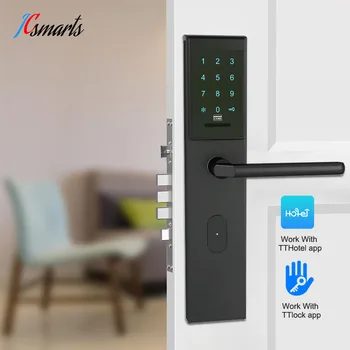 TTlock App Беспроводной WiFi Электронный дверной замок с умным кодом, картой, ключом, сенсорный экран, цифровой замок паролем для дома