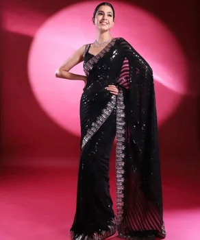 Рубашка Сари Новое Свадебное платье Сари Индийско-пакистанского Дизайнера