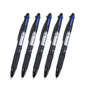 Разноцветные шариковые ручки 4 в 1, Многофункциональная Выдвижная ручка, Тонкая точка (0,7 мм), черные/красные/синие/зеленые чернила