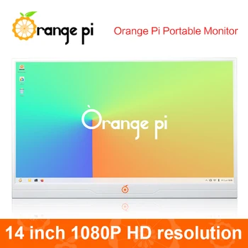Oranje Pi 14-дюймовый Сенсорный монитор с разрешением 1080P Hd, Два динамика, Многофункциональный сенсорный интерфейс, Дисплей со светодиодной подсветкой Ips