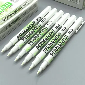 8 шт., белый маркер 1,0 мм, маслянистая водонепроницаемая пластиковая гелевая ручка для рисования, Белый альбом 