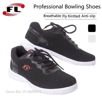 Профессиональная легкая обувь для боулинга, дышащие кроссовки для боулинга Fly Kintted, мужские и женские кроссовки на нескользящей подошве, размер 35-46