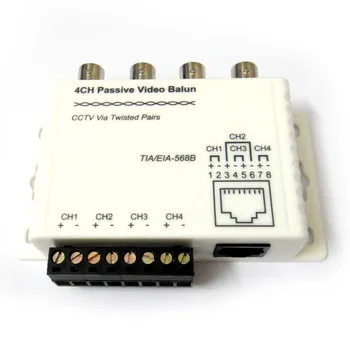 UTP 4-канальный пассивный видеорегистратор Balun RJ45 BNC, приемопередатчик Cat5, активный адаптер видеонаблюдения по витой паре