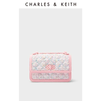 CHARLES＆KEITH Новое поступление на весну 2023 CK2-80151280-1 Сумка через плечо с цепочкой на звонок, маленькая квадратная сумка для женщин