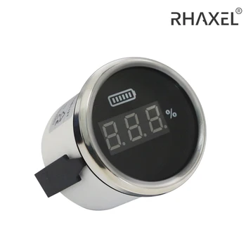 Водонепроницаемый цифровой индикатор уровня заряда аккумулятора RAXEL 0-100% с красной подсветкой 52 мм