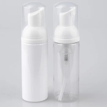 Бесплатная доставка 12 шт./лот, 50 мл, ПЭТ, пустая прозрачная круглая пластиковая бутылка для вспенивания с насосом