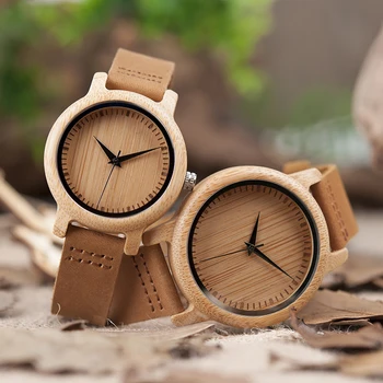 Женские Повседневные кварцевые часы BOBO BIRD, наручные часы из натурального бамбука, лучший бренд, уникальные часы для пары в подарочной коробке