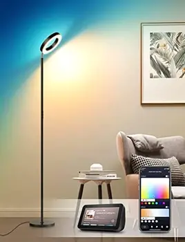 Лампа, 2400LM Smart RGBW LED-стоячий светильник с двусторонним освещением, Управление через приложение WiFi, работает с Alexa, Изменение цвета 2700K-6400K
