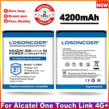 LOSONCOER TLi036A1 Аккумулятор емкостью 4200 мАч для аккумуляторов Alcatel One Touch Link 4G +, 4G + LTE, Y900, Y900NB