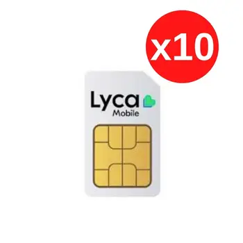 Sim-карта Lyca x 10 Упаковок, Английская SIM-карта Lyca, Британская SIM-карта, Оптовые продажи sim-карт Соединенного Королевства