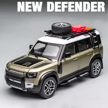 1: 24 Land Rover Defender С инструментами, литье под давлением из сплава и игрушечные транспортные средства, модель игрушечного автомобиля, коллекция звука и света, подарок для детей