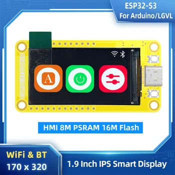 ESP32-S3 HMI 8M PSRAM 16M Вспышка для Arduino LVGL Wi-Fi и Bluetooth 1,9 Дюймов 170*320 Умный Экран дисплея IPS ЖК-TFT Модуль
