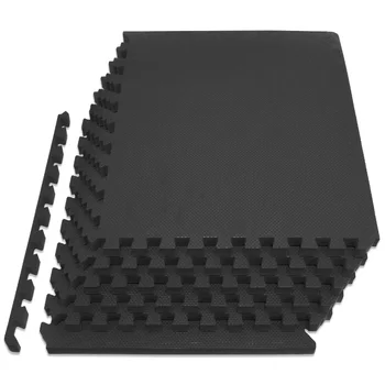 Коврик-головоломка ProsourceFit для упражнений 1 дюйм, черный, 24 кв. фута - 6 плиток