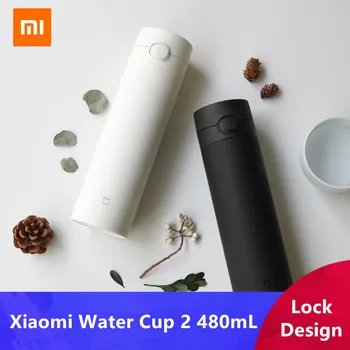 Xiaomi Water Cup 2 Поколения 480 мл Термос Сохраняющий Тепло/Холодную Чашку Для Путешествий Портативный Дизайн Замка Из Нержавеющей Стали 316L С одной Открытой Рукой