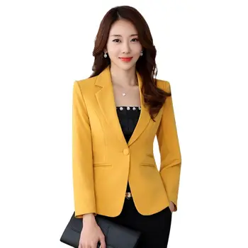 Высококачественный блейзер, прямой и гладкий жакет, пальто в стиле офисной леди, деловая официальная одежда ярких цветов, тяжелые топы