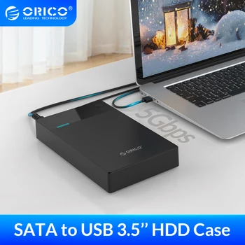 Портативный корпус для жесткого диска ORICO с встроенным питанием 12V1A от SATA до USB 3.0 для жесткого диска 2,5/3,5 SSD с поддержкой жесткого диска UASP