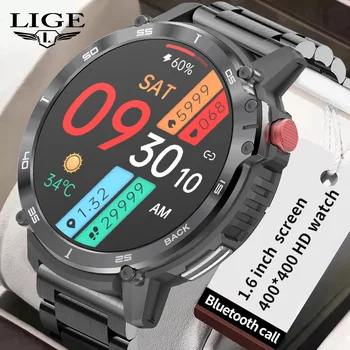Смарт-часы LIGE 4G с большой Памятью, Мужские 1,6-Дюймовые Спортивные Часы С Голосовым Вызовом, Локальное Воспроизведение музыки IP68, Водонепроницаемые Мужские Умные Часы 2023