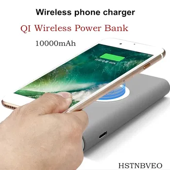 Qi Беспроводное Зарядное Устройство 10000 мАч Power Bank Для iPhone X 8 Plus Samsung Note 8 Быстрое Зарядное Устройство Портативный Powerbank Зарядное Устройство Для мобильного телефона