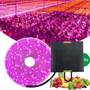 20 Вт 2835 Светодиодная Солнечная панель LED Grow Light Полный спектр 5 В Светодиодная лента для выращивания Фито-ламп для растений, выращиваемых в теплице на гидропонике