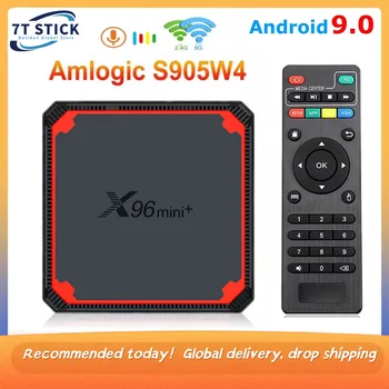 Новый X96 Mini Plus Smart TV Box Android 9,0 TV Box Amlogic S905W4 Четырехъядерный Двойной Wifi 4K Телеприставка Поддержка Google Voice Control