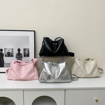 Модная сумка через плечо большой емкости, класс для поездок на работу, модное простое все с текстурной нишей, уникальные дизайнерские сумки-тоут, мягкие