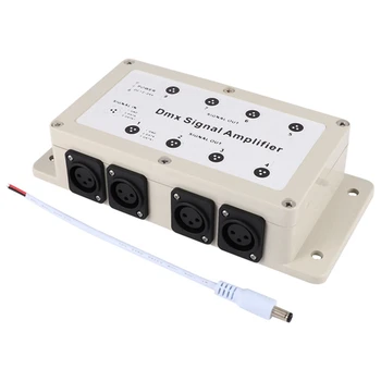 1 шт Dc 12-24 В, 8-канальный выходной DMX Dmx512, светодиодный контроллер, Усилитель сигнала, Кремово-белый Пластик для домашнего оборудования