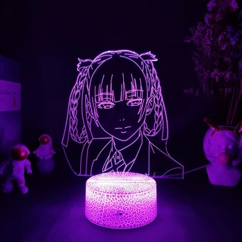 Kakegurui Компульсивный игрок Kirari Momobami Светодиодный ночник для украшения спальни, ночник, подарок на День Рождения, Милая аниме 3D лампа