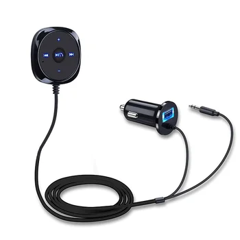 Новый автомобильный комплект Bluetooth, беспроводной аудиоприемник для громкой связи, поддержка потоковой передачи музыки AUX, автомобильное зарядное устройство USB, автоэлектронный