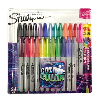 Набор фломастеров Sharpie 12/24 цвета, разноцветные мелкие шарики для школьного и офисного рисования, маркеры для рисования, канцелярские принадлежности