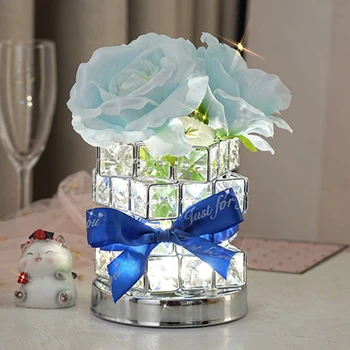 Новые кристаллы, кубики, светодиодный ночник в виде розы, модное праздничное украшение, модный светильник для домашней вечеринки