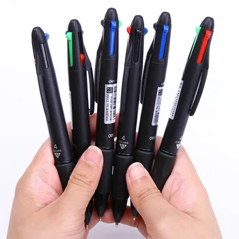 3шт Креативная Шариковая ручка 4 в 1 многоцветная 0,7 мм Черный Синий Красный Зеленый Заправки Шариковая ручка 4 цвета чернил для школьного письма маркером
