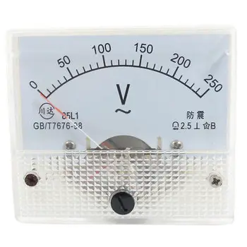 Аналоговый вольтметр для измерения напряжения переменного тока 0-250 В, панельный вольтметр белого цвета