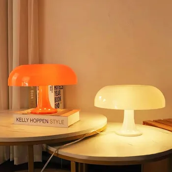 Светодиодная настольная лампа с грибным орнаментом E14 для спальни отеля, Прикроватное освещение для гостиной, ночник для спальни