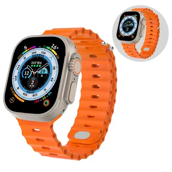Для Apple Watch7, прозрачный ремешок для часов iwatch SE, универсальный чехол Glacier + ремешок для мужских и женских моделей