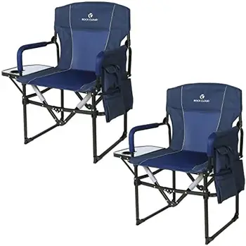 Комплект Складной Походный стул с карманом для хранения и приставным столиком Компактные Портативные походные стулья на открытом воздухе для кемпинга, пешего туризма, рыбалки