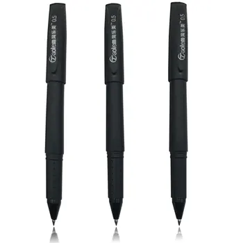 50 шт Гелевая ручка 0,5 мм, черные чернила, очень хорошая ручка для письма, Металлическая ручка для хирографии, Офисная и школьная ручка для студентов
