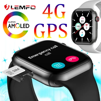 LEMFO AMOLED LTE 4G GPS Смарт-часы для мужчин и женщин с SIM-картой WiFi 4G 64G Smartwatch 800mAh Четырехъядерный BT5.2 2,0 