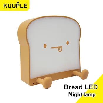 Хлебная светодиодная ночная лампа с аккумулятором и таймером, портативная прикроватная лампа для спальни, подарки на день рождения для девочек и мальчиков