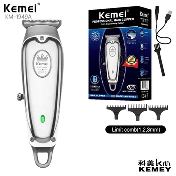 Kemei KM-1949A LED Power Display Машинка для стрижки волос Многофункциональный Триммер Цельнометаллический Электрический станок для стрижки волос для мужчин