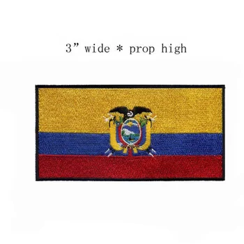 Нашивка с флагом Эквадора Шириной 3 дюйма/Вышитая нашивка из железа/Вышивка