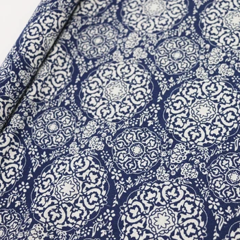 50 см * 140 см китайский бело-голубой фарфор, льняная ткань для одежды, текстиль для украшения ткани