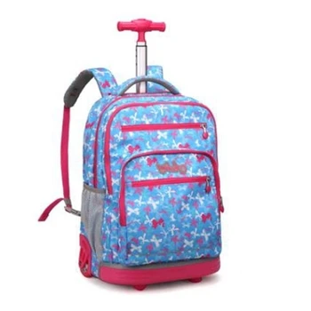 Школьный рюкзак на колесиках для девочек, 18-дюймовый рюкзак на колесиках, детские школьные сумки на колесиках, сумка-рюкзак для подростков