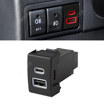 Автомобильное зарядное устройство QC3.0 Dual USB PD Type C 12/24 В Зарядная Розетка Адаптер Питания Для Телефона Suzuki Jimny 07-15 Wagonr WagonrX5